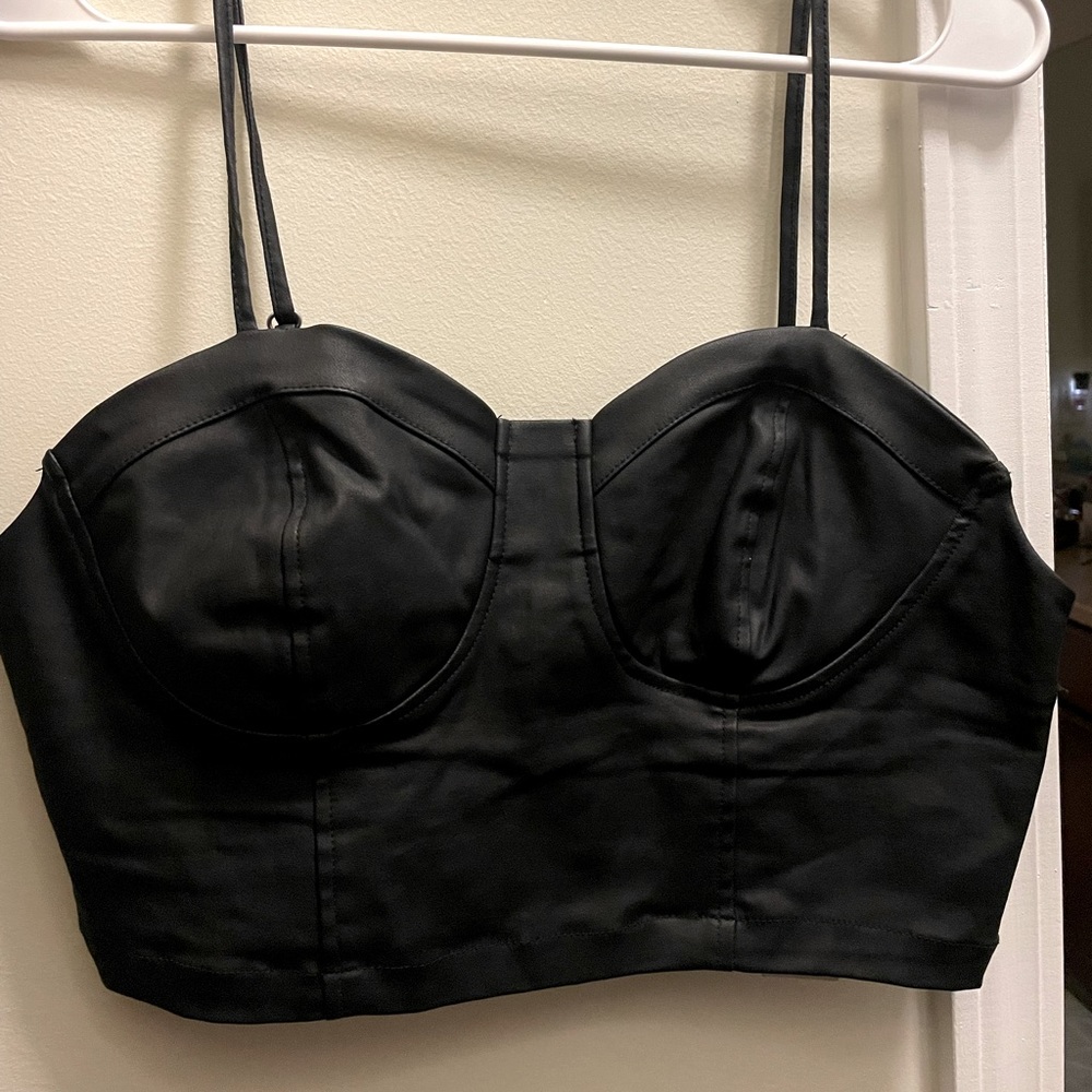 Black Leather Bustier
